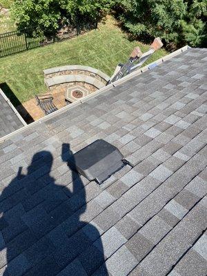 After installation of louvered roof vent.