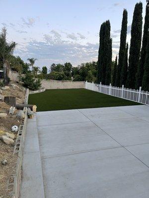 Daytime shot of the installed turf