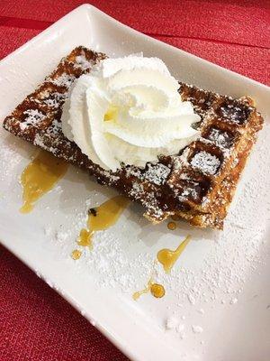 Apple syrup waffle