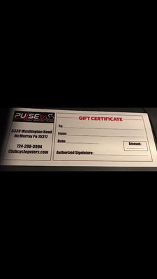 Gift Certificates available