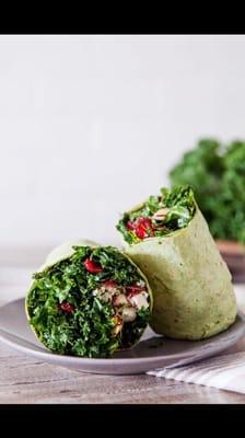 That's a wrap! Fairy kale wrap at Rawesome Juicery. Photo by : Emily Schultz