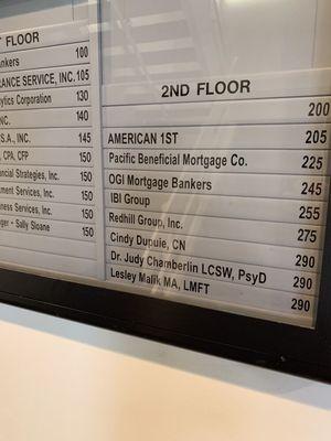 He's not listed when you walk in but it's easy to find his office on the second floor.