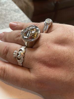 Picked up the skull ring on my ring finger and the pinky ring.