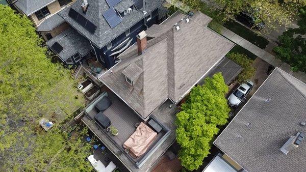 Aerial view roof inspections