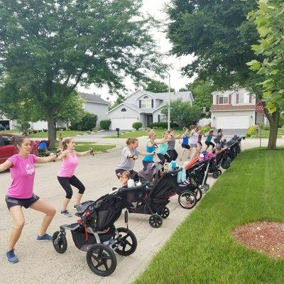 Strong mamas working out at Stroller Strides