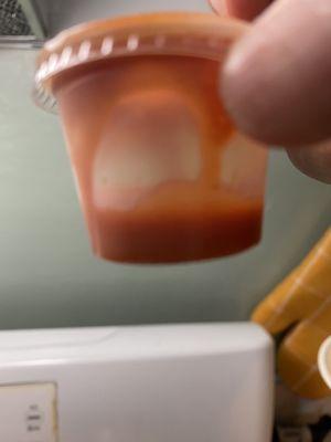 This is the amount of hot sauce I received. This is basically nothing.