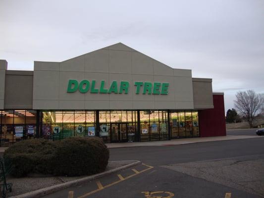 Dollar Tree, storefront and entrance.  15453 E. Hampden Ave, #A, Aurora, CO 80013.  March 21st 2014 visit.