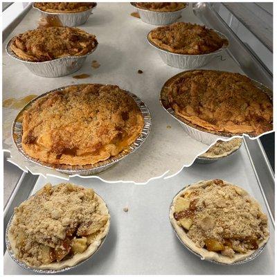 Best ever caramel apple pie! Before (bottom) and after (top)