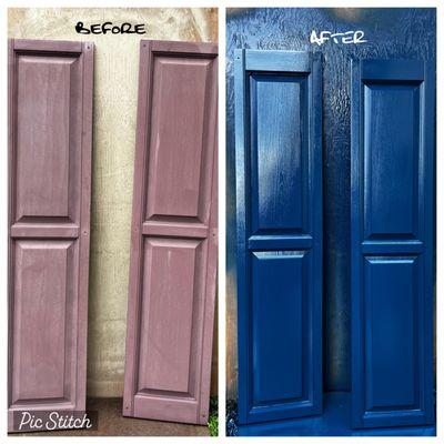 Shutter repaint Before and After.