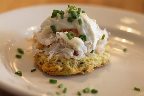 Crab Benedict on a Fresh Biscuit