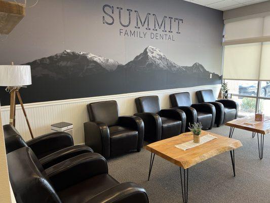 Ultra-comfy chairs in the waiting room.