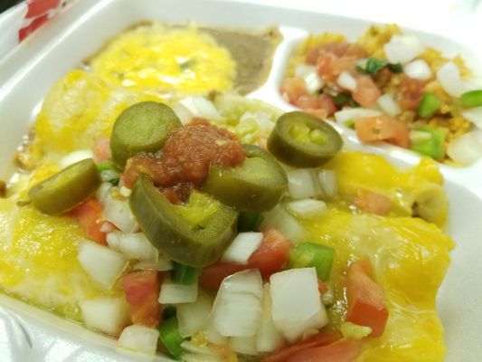 Beef enchilada plate.