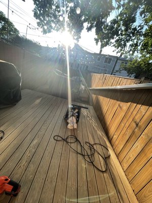 The sanding machine made my deck look practically new and removed almost all of the old stain in minutes!