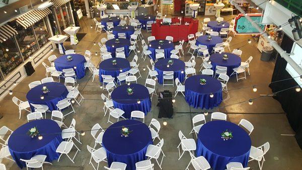 Huntington Bank's Corn Beef Bash set up in the Atrium