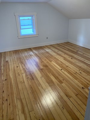 Second floor. Pine floor restoration. So pretty!