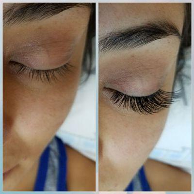 A lovely lady first eyelash extension experience! Silk 0.20C 9/11/13/14