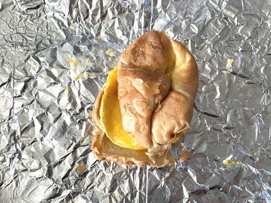 Breakfast sandwich ($3.95) - croissant with egg, cheese, asked for the sausage to be removed.