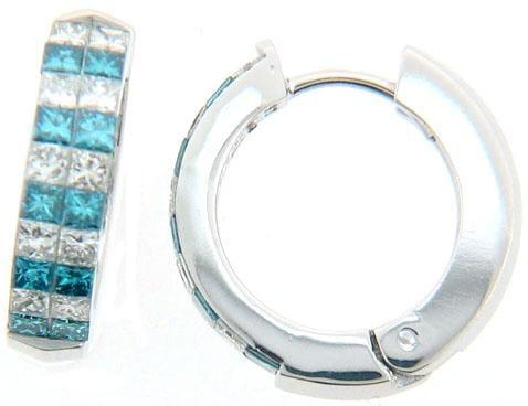 HE23WG EARRING PRINCESS CUT INVISIBLE WHITE GOLD