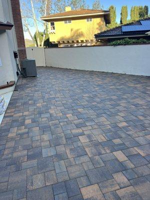 Paver install for backyard, Tuscan color