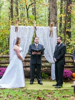 A wedding in the woods and 60lbs ago!