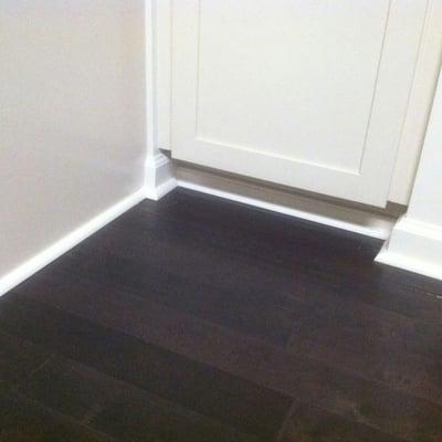 This is a hardwood floor we did for a customer including the trim work