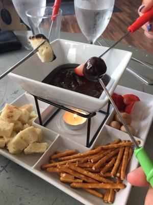 Chocolate Fondue - a delectable end to the meal!