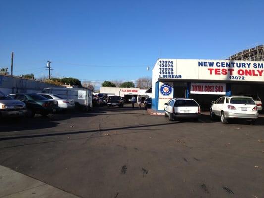 View from the street.  The shop is all the way in the back.