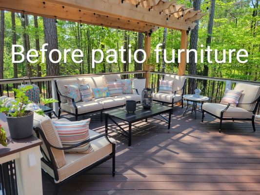 Patio furniture requiring customized weather proof covers.