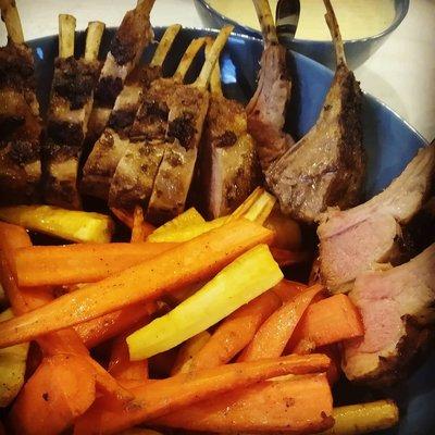 Herbed rack of lamb with a horseradish cream