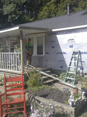 House before the siding was installed