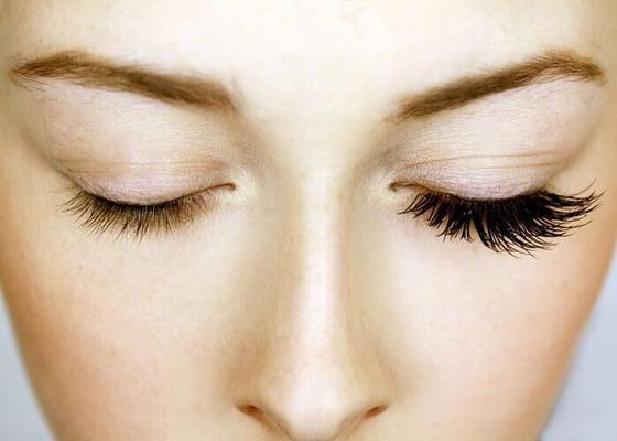 Before and after eyelash extensions