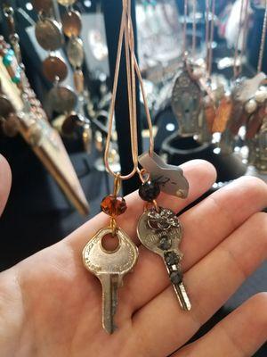 Upcycled key necklaces