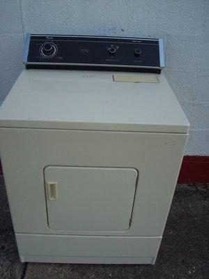 We have a nice Whirlpool Gas Dryer available! It has just been serviced! It's Quiet! All cleaned out-No chance of dryer fire! Buff color