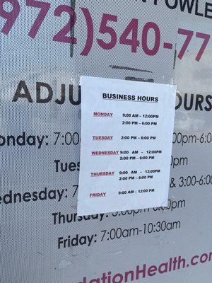 New Hours