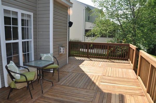 power washed, repaired and stained deck