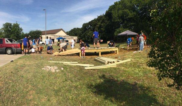 Eagle Scout project for bridge into prayer garden