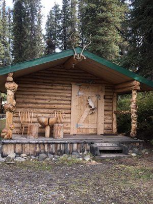 Cabin A, shared shower house.