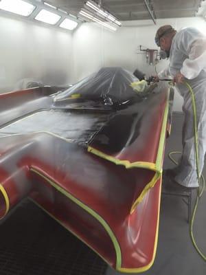 Jersey Auto Body painting a 1966 Batmobile!