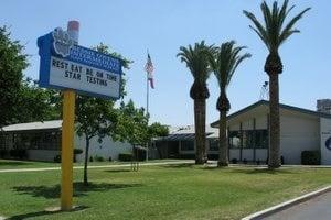 The front of the school