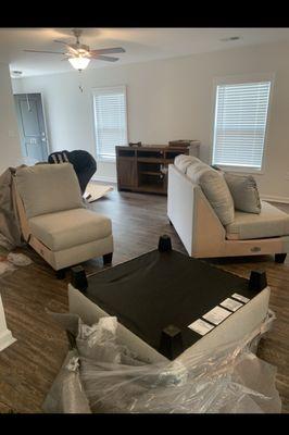 Sectional couch delivery and installation