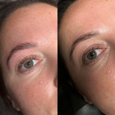 Brow lamination and lash lift