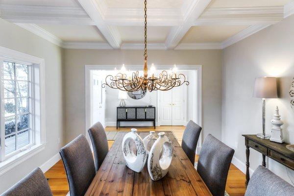 Interior paint, including coffered ceiling