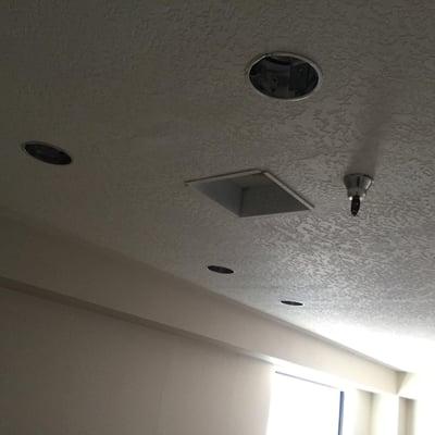 Cut in 32 recessed can lights with 3 way and 4 way switching.