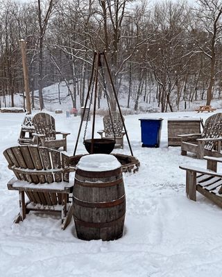 Maple sugaring by the fire