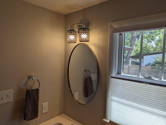 Mirror and towel ring  installation