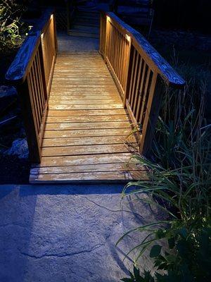 Bridge from pool to main house