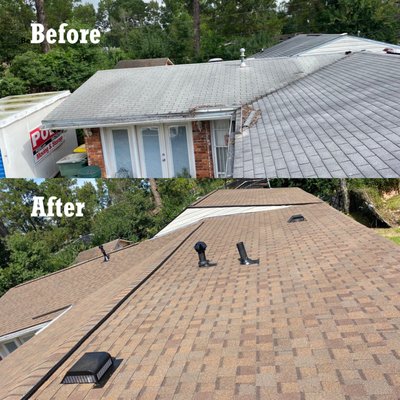 Before & After (Roof Replacement - Savannah, GA)