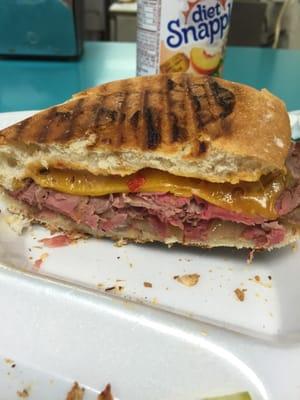 This is my favorite panini by them. Roast beef, cheese, grilled onions, and chipotle mayo!!!!