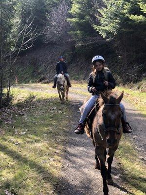 My daughter and husband setting atop their trusty steeds!