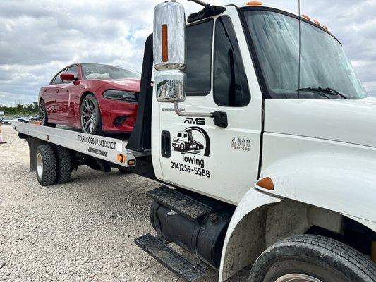 Flat bed towing.